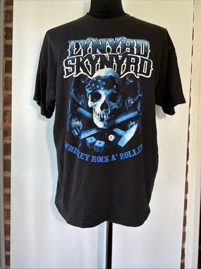 Lynyrd Skynyrd Southern Rock Band Graphic Black T-shirt, Size 2XL